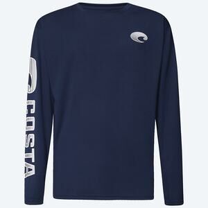 NWT Men's Costa Technical Crew Long Sleeve T-Shirt in Navy sz M